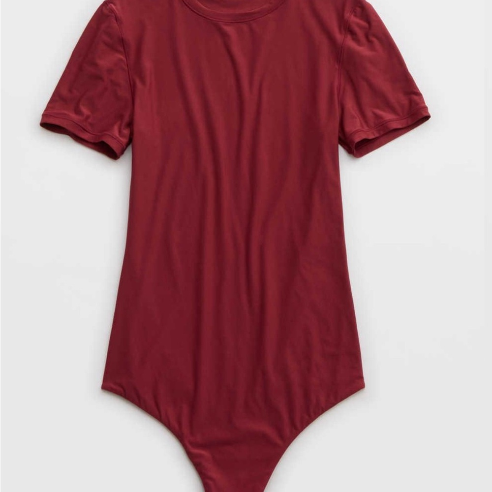 Aerie Smoothez Maroon Thong Bodysuit